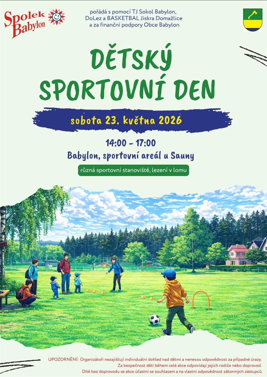 Plakát Dětský sportovní den Babylon 2026